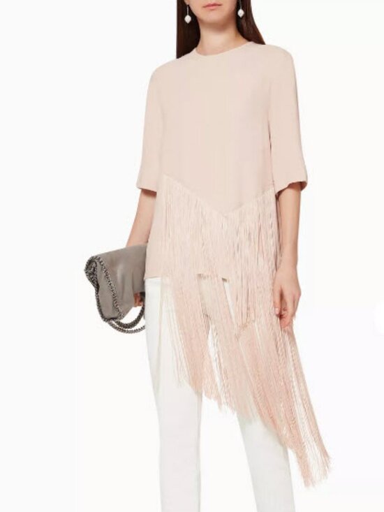 Stella McCartney Tops - Stella McCartney Blush Fringe Asymmetric Tunic
